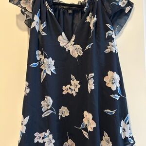 Banana Republic Floral Navy Top